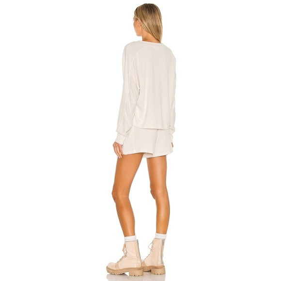 NWT Rag & Bone Lounge Pajama Set Nigthwear Knit Top Shorts Off White Beige XS - Picture 4 of 16